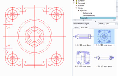 CAD-Symbole für technische Zeichnungen