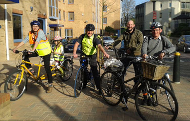 Some of CAD Schroer UK’s staff arriving at the office by bike