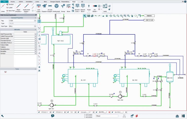 M4 P&ID provides symbol catalogs in support of the EN ISO, ANSI and ISA standards