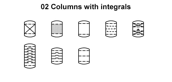 P&ID Symbols Columns with integrals