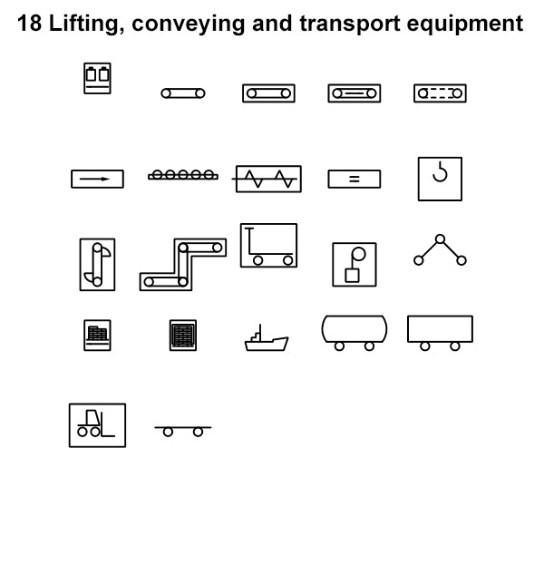 P&ID Symbols Lifting conveying and transport-equipment